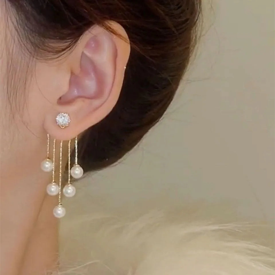 925 Ago D'argento Coreano Moda Perla Nappa Orecchini Per Le Donne Gioielli 2024 di Tendenza delle Nuove Donne di Lusso Zircone Orecchini di Perle