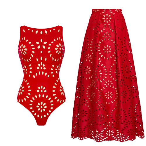 2Pcs Printed Swimsuit Women Sexy Swimwear New Bikini With Long Skirt Female Biquini Push Up Swim Suit Bodysuit Beachwear CoverUp