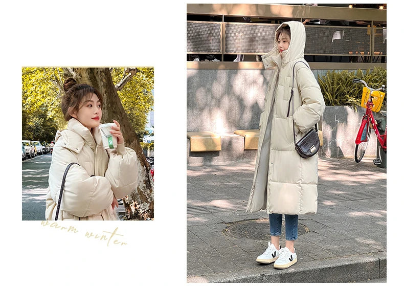 Cappotto freddo da donna invernale parka giacca imbottita lunga con cappuccio Plus Size cappotto Super caldo capispalla da neve all'ingrosso a buon mercato coreano