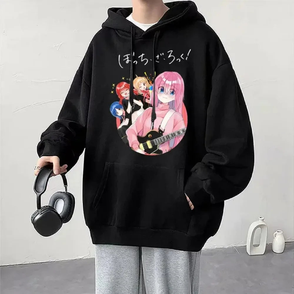 Anime Cos BOCCHI THE ROCK! Felpa con cappuccio Kessoku Band Logo coppie felpe con cappuccio Goto Hitori Ijichi Nijika Cospaly oversize manica lunga maschile