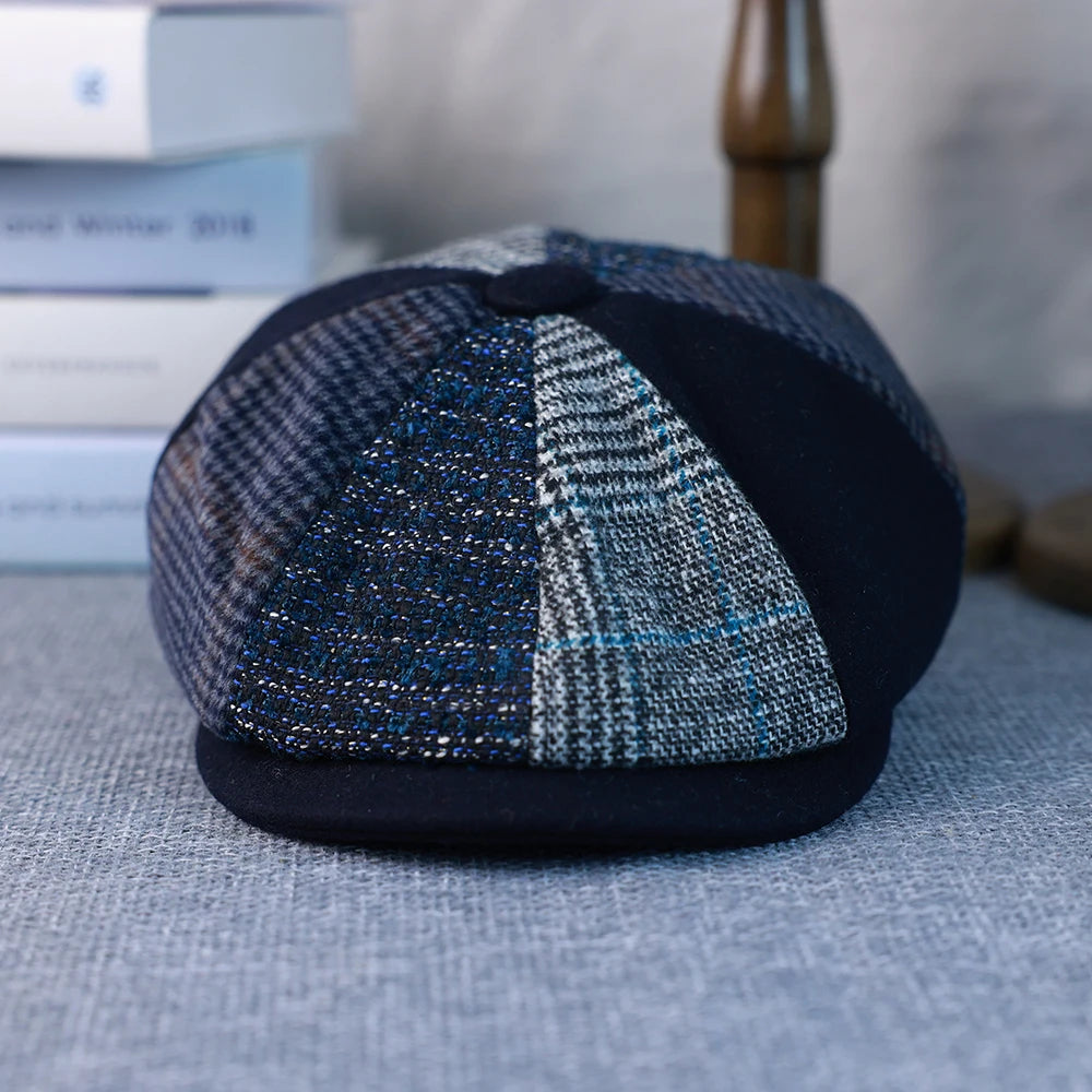 Primavera Autunno Inverno Uomo Classico Splicing Cappelli Ottagonali Retro British Newsboy Cap Gatsby Donna Uomo Berretti Berretto 005