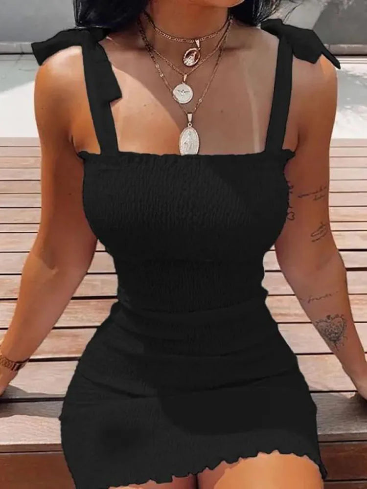 Sommer Sexy Bodycon Paket Hüften Wickelkleid Damen Casual Ärmelloses Schnürung Mode Blumen Mini Kleid Frau Skinny Sundress