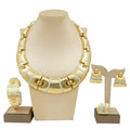 Woman Jewelry Set Italy Dubai Gold Plated Round Necklace Simple Style Earrings Bracelet Women Gift Bijoux