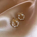 2 Orecchini da Donna di Lusso con Zirconi a Forma di Stella Marina e Conchiglia, Orecchini Semplici a Fiore e Foglia con Perle Imitazione, Gioielli per Feste e Matrimoni