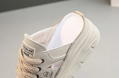 Estate nuovi sandali da donna moda traspirante aumento Baotou Semi-pantofole donna piccola scarpa bianca sandali Sexy Zapatillas