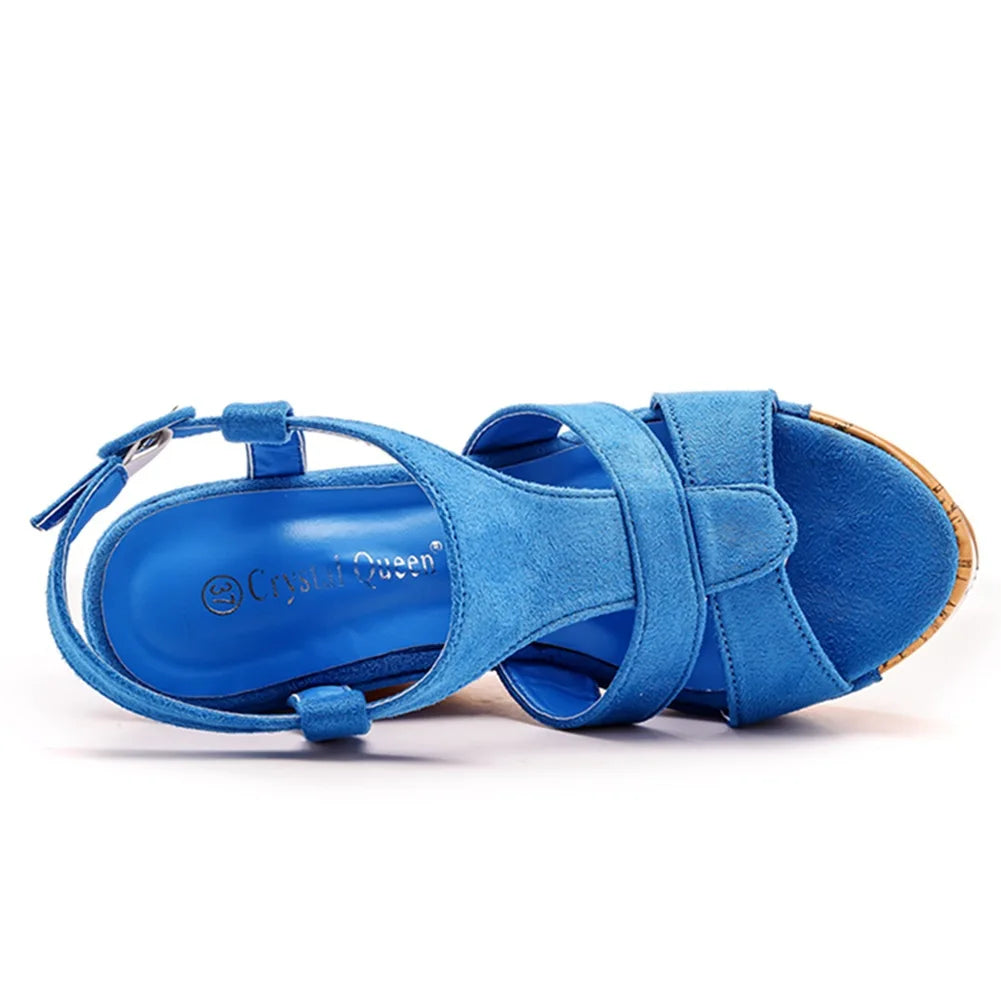 Sandali con plateau Summer Fashion Women Bohemia Style tacco alto bocca di pesce Peep Toe zeppe scarpe per le donne Sandalias De Mujer