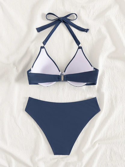 Costume da bagno donna bikini con reggiseno con ferretto leopardato Costume da bagno donna senza spalline Mujer Costume da bagno bikini a due pezzi Costume da bagno push up Swim