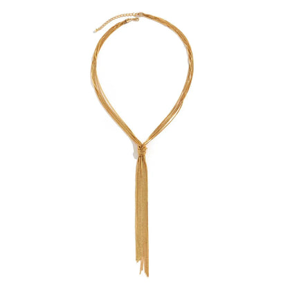 Sexy Goth regolabile piatto serpente collana a catena lunga per le donne Vintage Weave Twisted Link Choker petto gioielli collo estetico nuovo