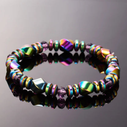 Bracciale energetico magnetico colorato per uomo Terapia sanitaria Slim Il corpo Braccialetti irregolari in pietra naturale Regali per un amico