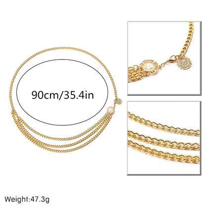 Boho Sexy Girasole Regina Testa Moneta Nappa Ciondolo Vita Pancia Cintura Catena Donna Estate Bikini Rave Gioielli per il corpo Y2K Accessori