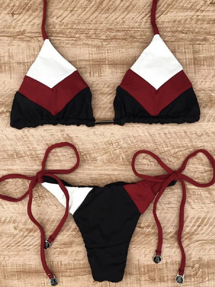 2023 Sexy Bikini Mehrfarbiger Badeanzug Damen Bademode Push-Up Gerippter Bikini-Set Brasilianischer Badeanzug Strandbekleidung Bademode Biquini