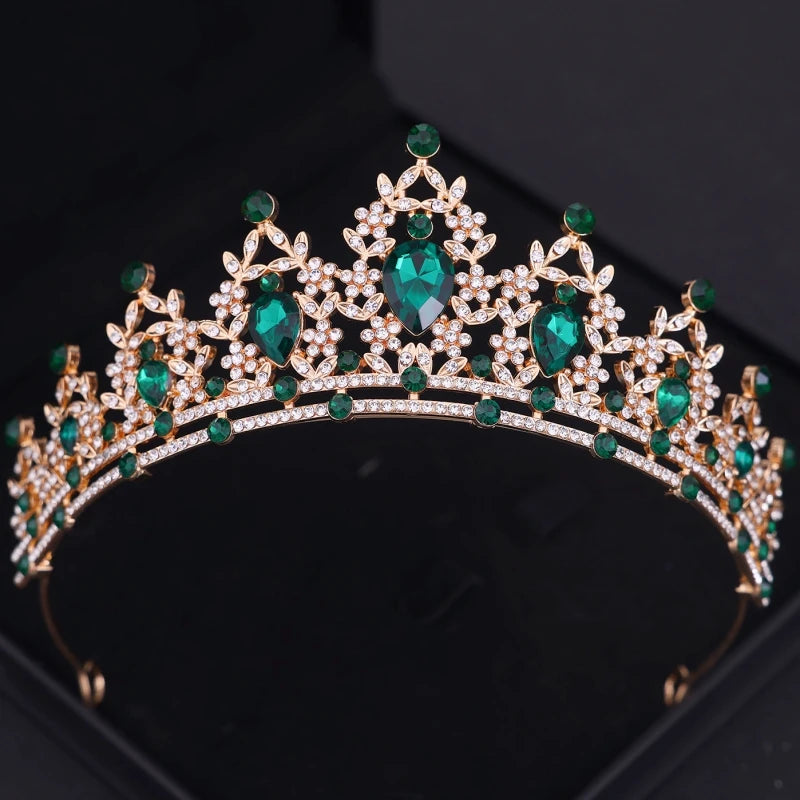 Diademi e corone di cristallo barocchi Festa con strass Prom Diadema Fascia da sposa Accessori per capelli da sposa Gioielli Corona Tiara Regalo