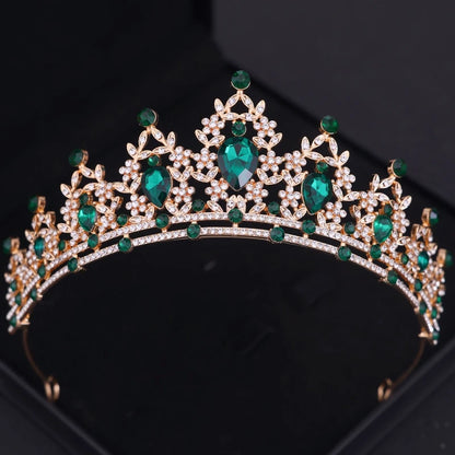Diademi e corone di cristallo barocchi Festa con strass Prom Diadema Fascia da sposa Accessori per capelli da sposa Gioielli Corona Tiara Regalo