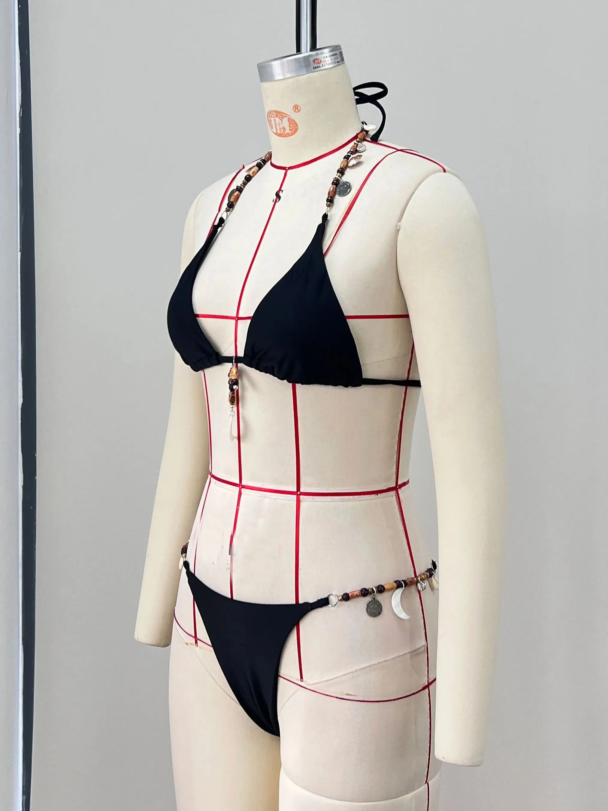 Costume da bagno sexy Bikini Donna Costumi da bagno con stampa leopardata Anello dorato Costume da bagno a due pezzi con gamba alta Costumi da bagno con spalline Biquini
