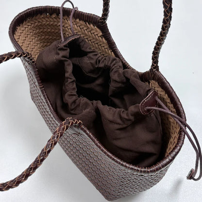 Borsa da donna in paglia intrecciata 2in1 Borsa da ascella in paglia con tracolla regolabile Borsa a tracolla per gnocchi di grande capacità per borsa a secchiello da spiaggia estiva