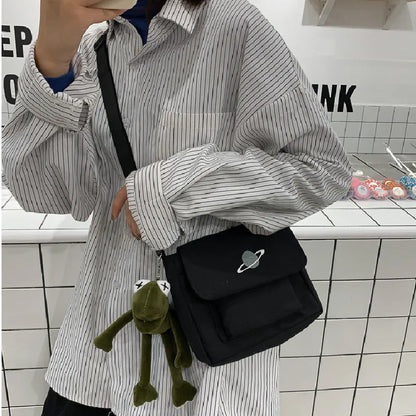 Borsa a tracolla per studenti con collage casual Borsa piccola da donna Borsa a tracolla in tela per donna Borse a tracolla con stampa Bolsas Sac