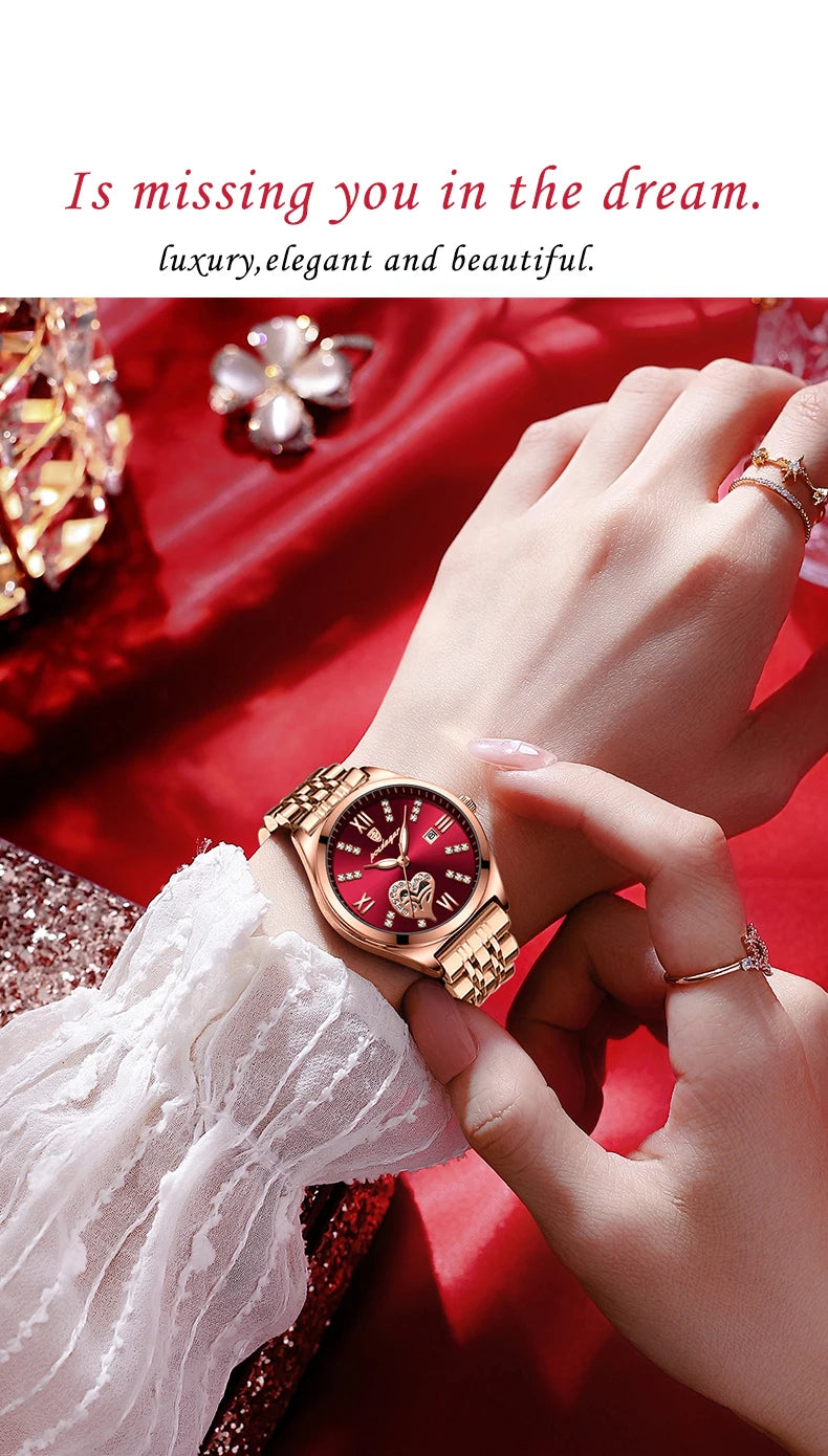 Orologi di lusso POEDAGAR per donna, impermeabili, luminosi, con datario, in acciaio inossidabile, casual, orologio da polso al quarzo da donna.