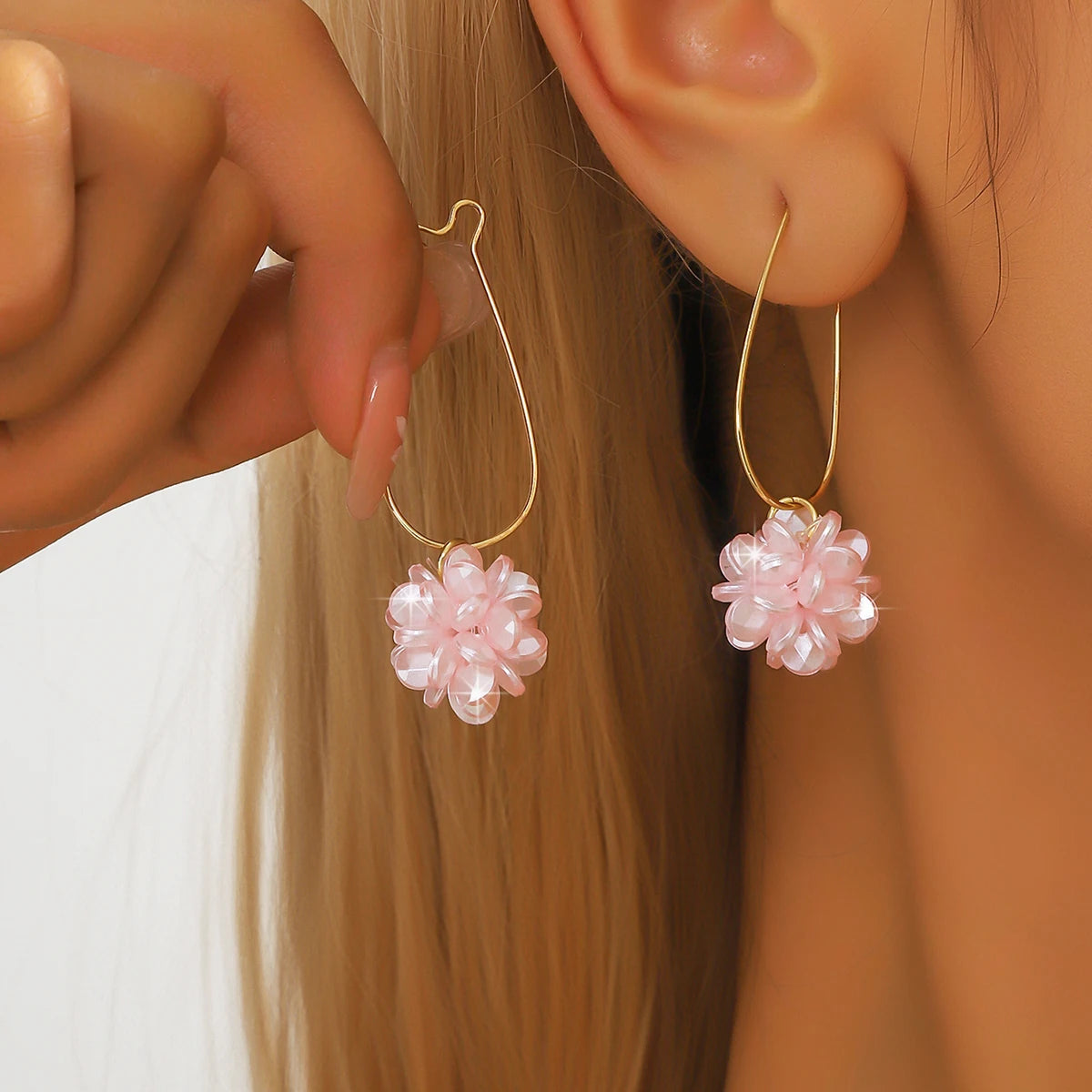 2 pezzi di tendenza della moda da donna, orecchini a sfera con petali di perle fai da te, viaggi all'aperto, carnevale, banchetti, feste, vestire, regali