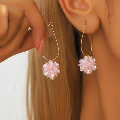 2 pezzi di tendenza della moda da donna, orecchini a sfera con petali di perle fai da te, viaggi all'aperto, carnevale, banchetti, feste, vestire, regali
