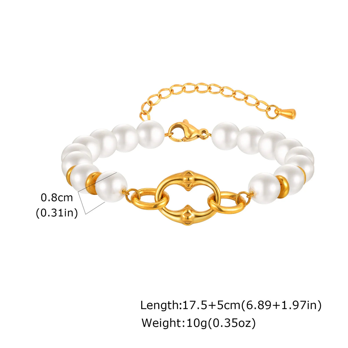 Braccialetti a ginocchiera robusti e audace da donna, bracciale a catena a maglie con fibbia OT in acciaio inossidabile placcato oro senza appannamento
