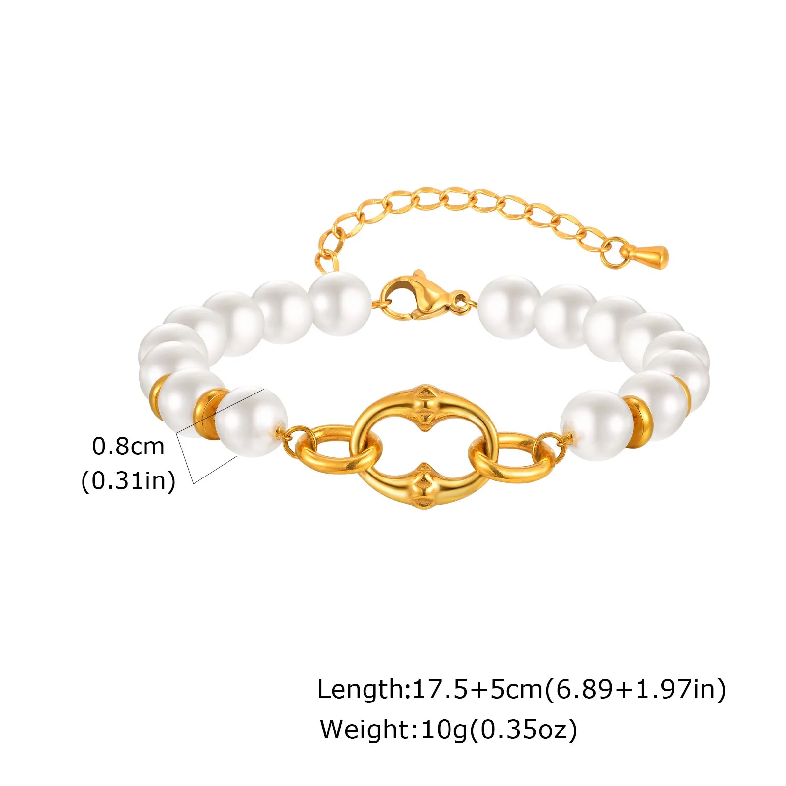 Braccialetti a ginocchiera robusti e audace da donna, bracciale a catena a maglie con fibbia OT in acciaio inossidabile placcato oro senza appannamento