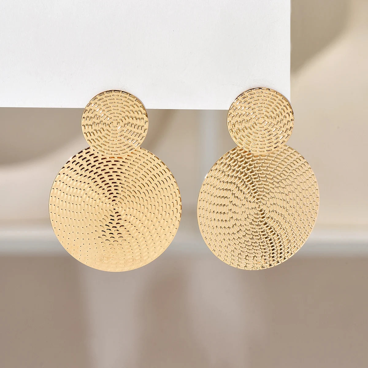 Aretes De Mujer Orecchini rotondi in metallo geometrico alla moda della Boemia per gioielli da sposa di moda da donna