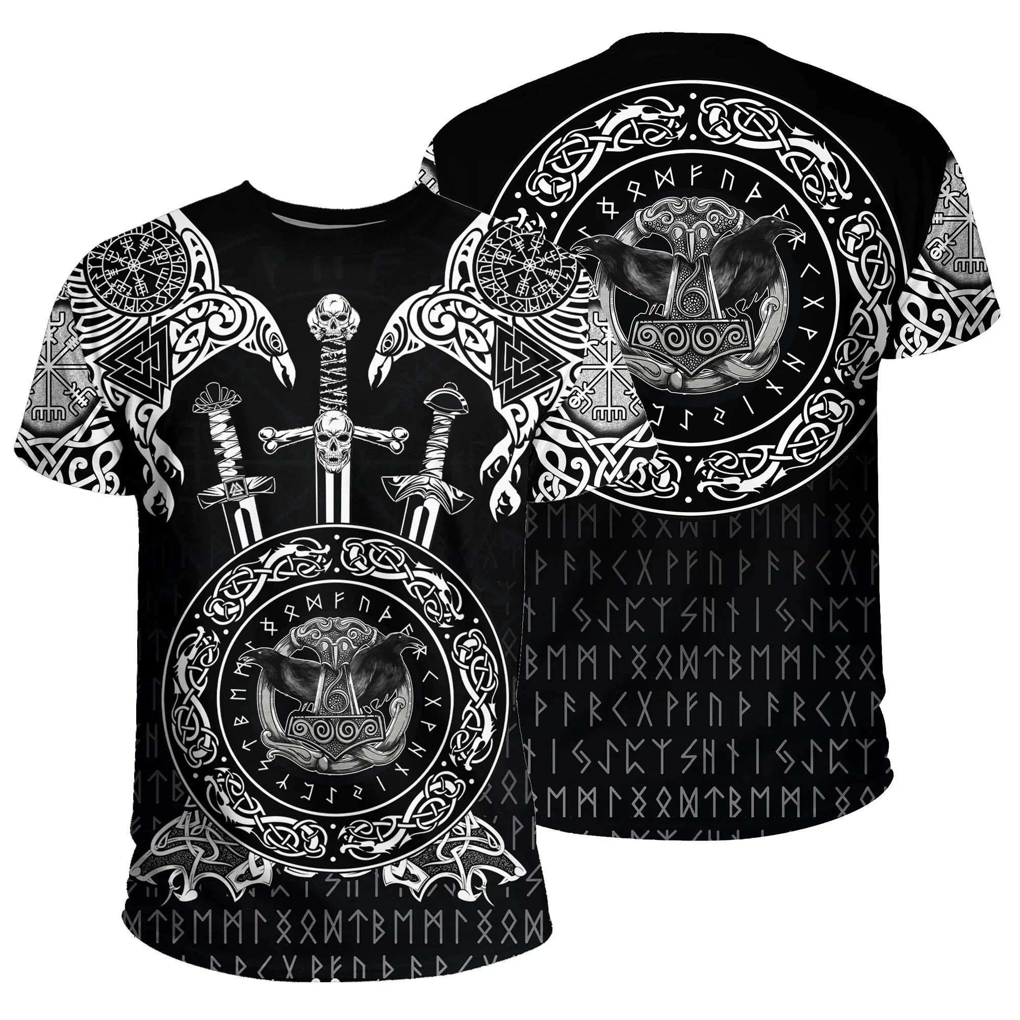 L'ultimo simbolo vichingo 3D stampato abbigliamento oversize estivo manica corta da uomo da strada comoda maglietta Hip Hop Harajuku Top