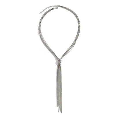 Sexy Goth regolabile piatto serpente collana a catena lunga per le donne Vintage Weave Twisted Link Choker petto gioielli collo estetico nuovo