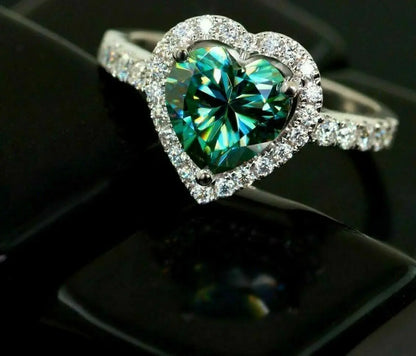 Anelli di fidanzamento classici a forma di cuore color argento per le donne Bianco Rosso CZ Pietra intarsiata Gioielli di moda Regalo per la festa nuziale