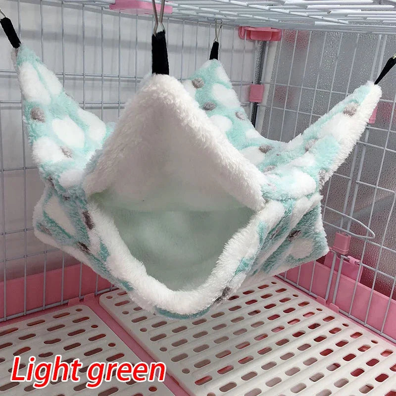 Amaca per ratti Letto caldo invernale in peluche doppio spessore per casa di criceti Sacco a pelo nido Letto per albero appeso Cavia Forniture per animali domestici