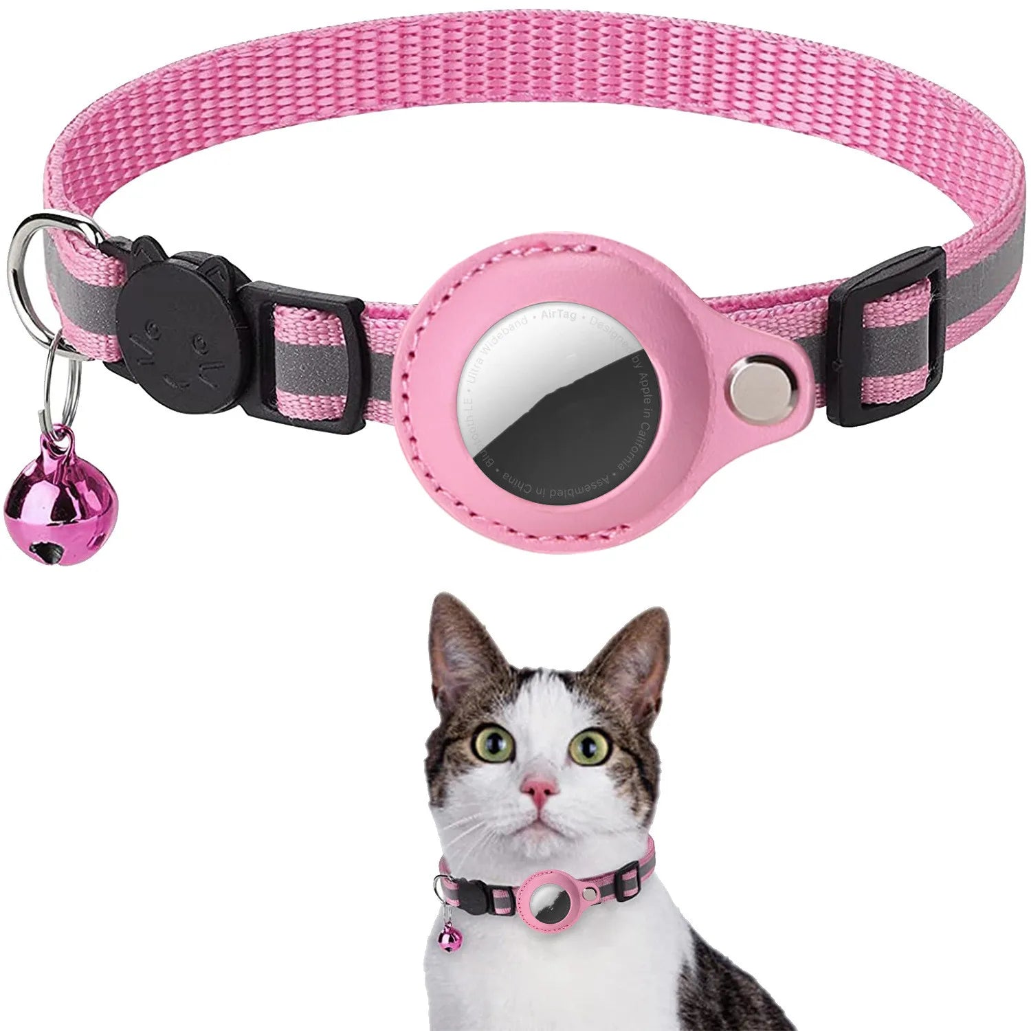 Collare per custodia Airtag per gatto con custodia protettiva per localizzatore anti smarrimento Accessori per cani Collare per animali riflettente Forniture per animali domestici
