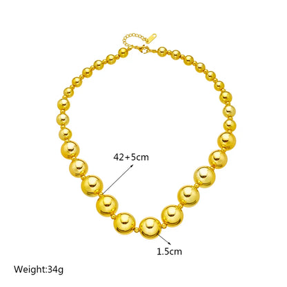 DIEYURO Collana a catena di perle con perline geometriche in acciaio inossidabile 316L per le donne Nuove ragazze punk girocollo spesso gioielli regali per feste