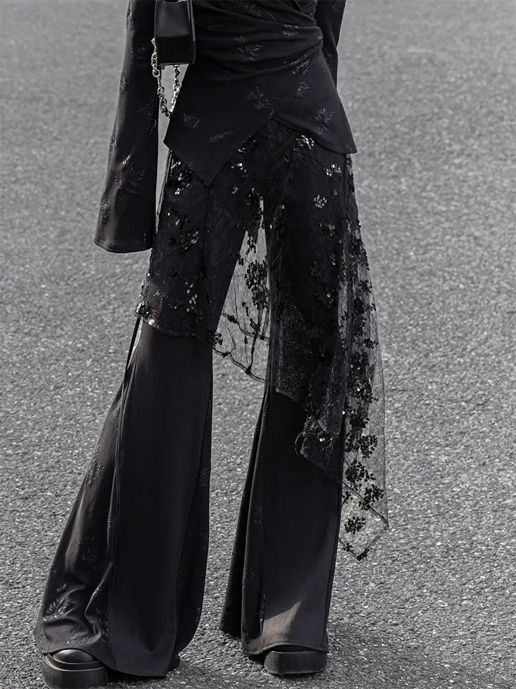 Harajuku Donne Fata Garza Glitter Gonne Vedere Attraverso La Fasciatura Irregolare Gonna Vintage Grunge Alla Moda Mujer Faldas Y2k Estetica