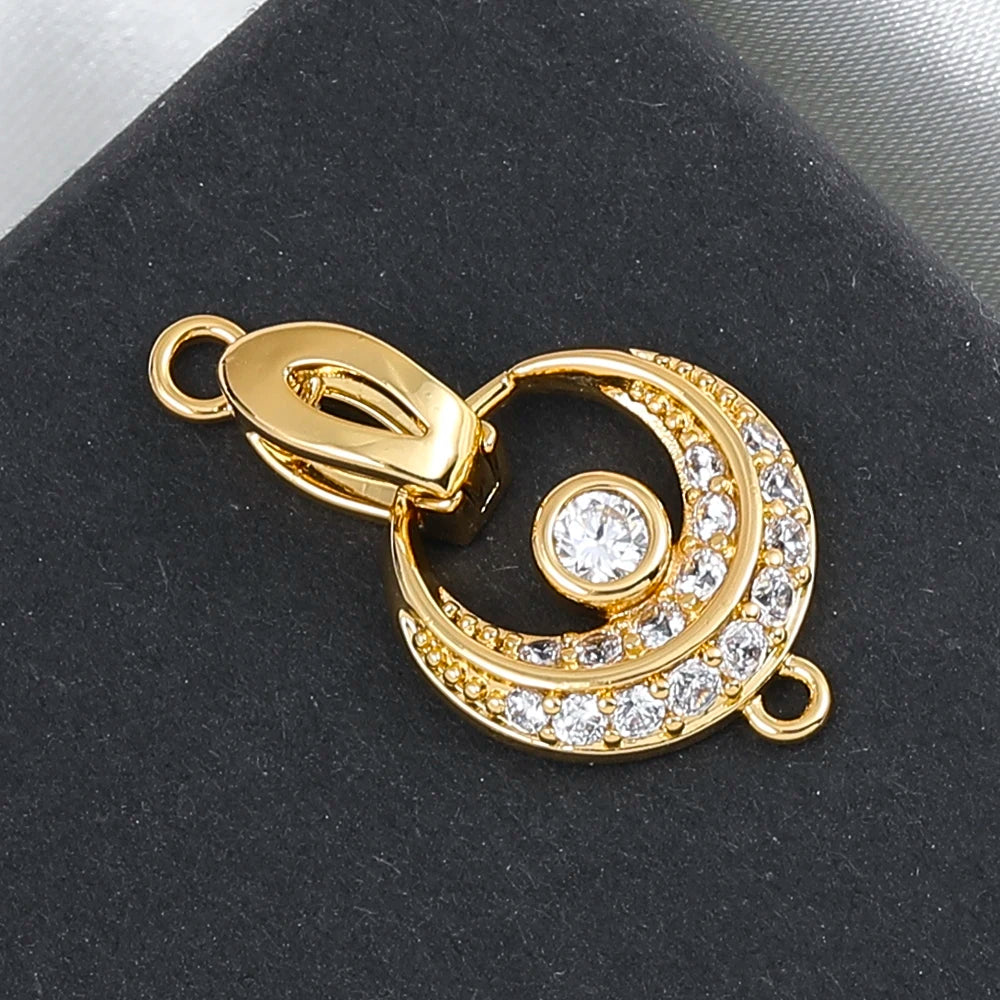 Juya 18K Placcato Oro Elementi di Fissaggio Decorativi Connettore Serrature Perle Catenacci Accessori Per Il Cucito FAI DA TE Perline Creazione di Gioielli