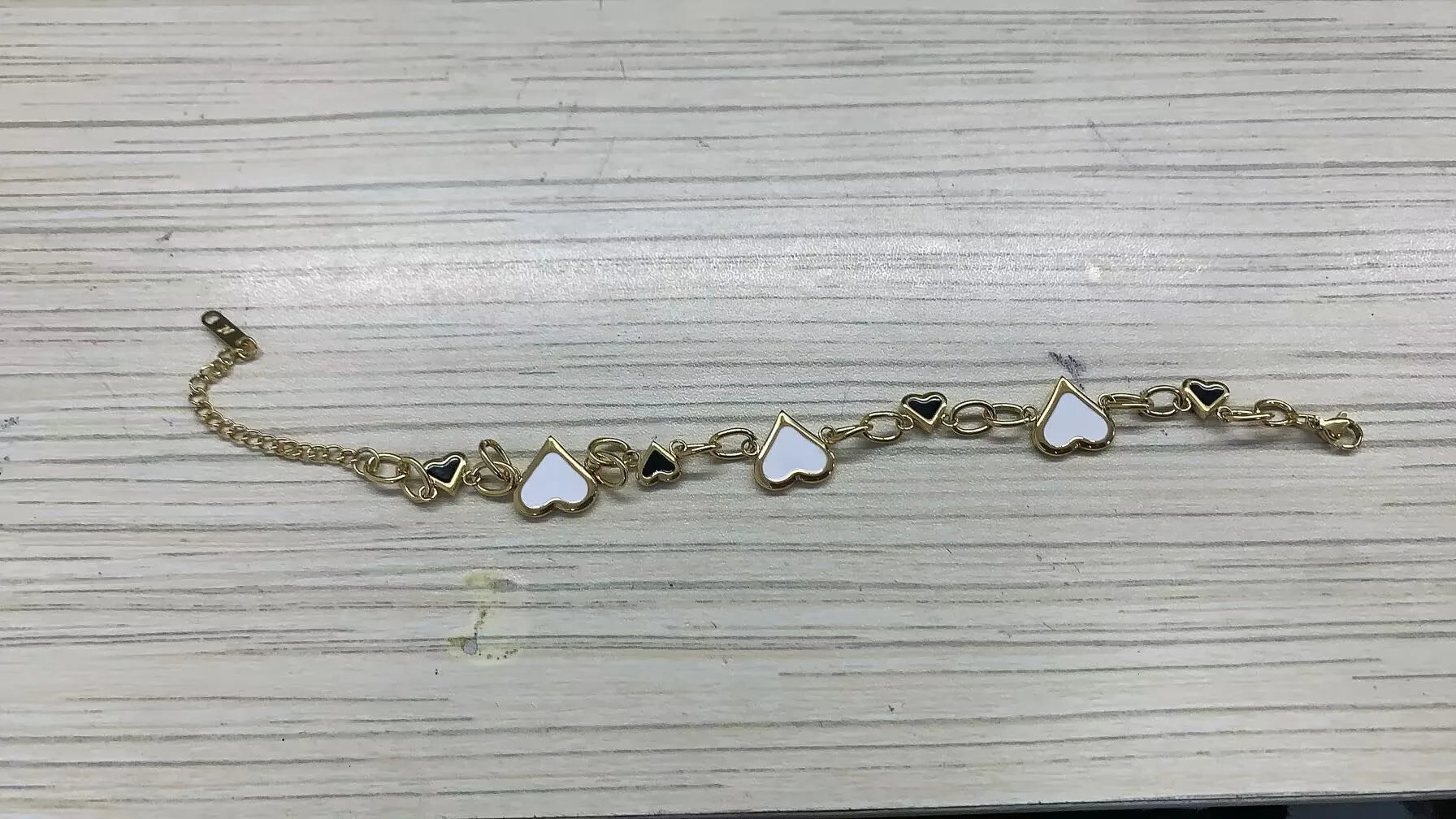 Bracciale a catena con ciondolo a forma di cuore o rotondo in acciaio inossidabile