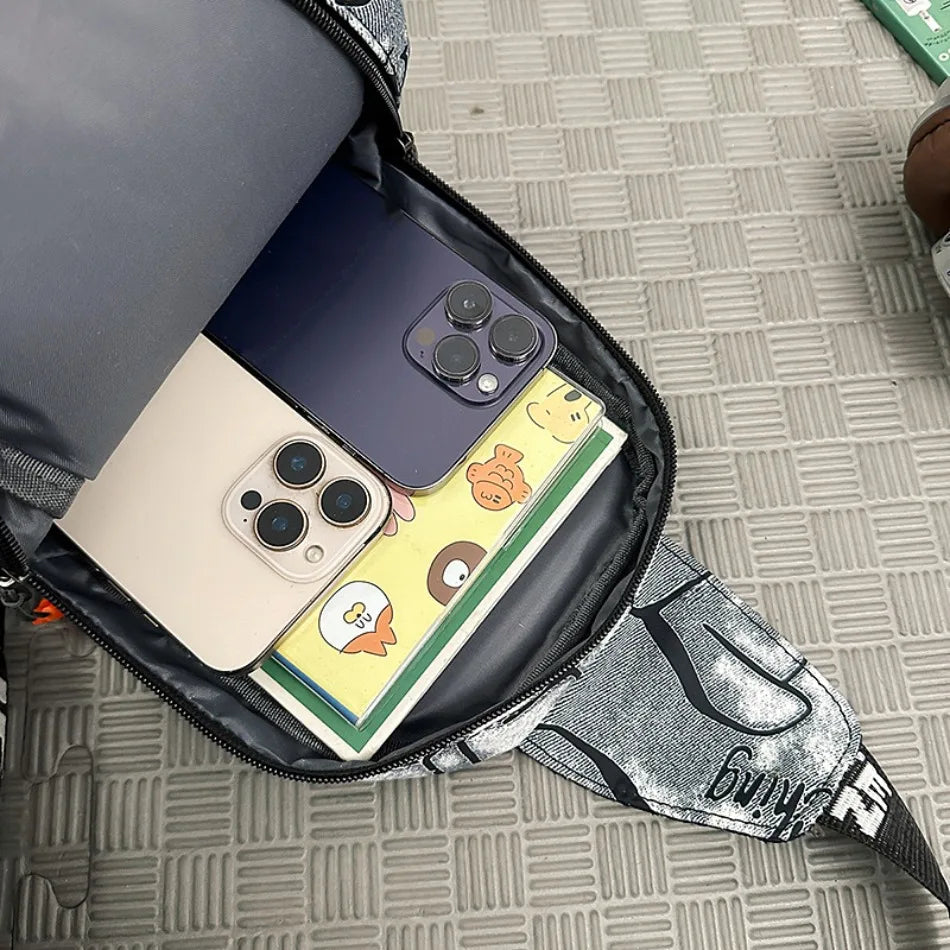 Borsa da petto luminosa alla moda Borsa a tracolla portatile leggera per pendolari per gita quotidiana Borse a tracolla dal design unico
