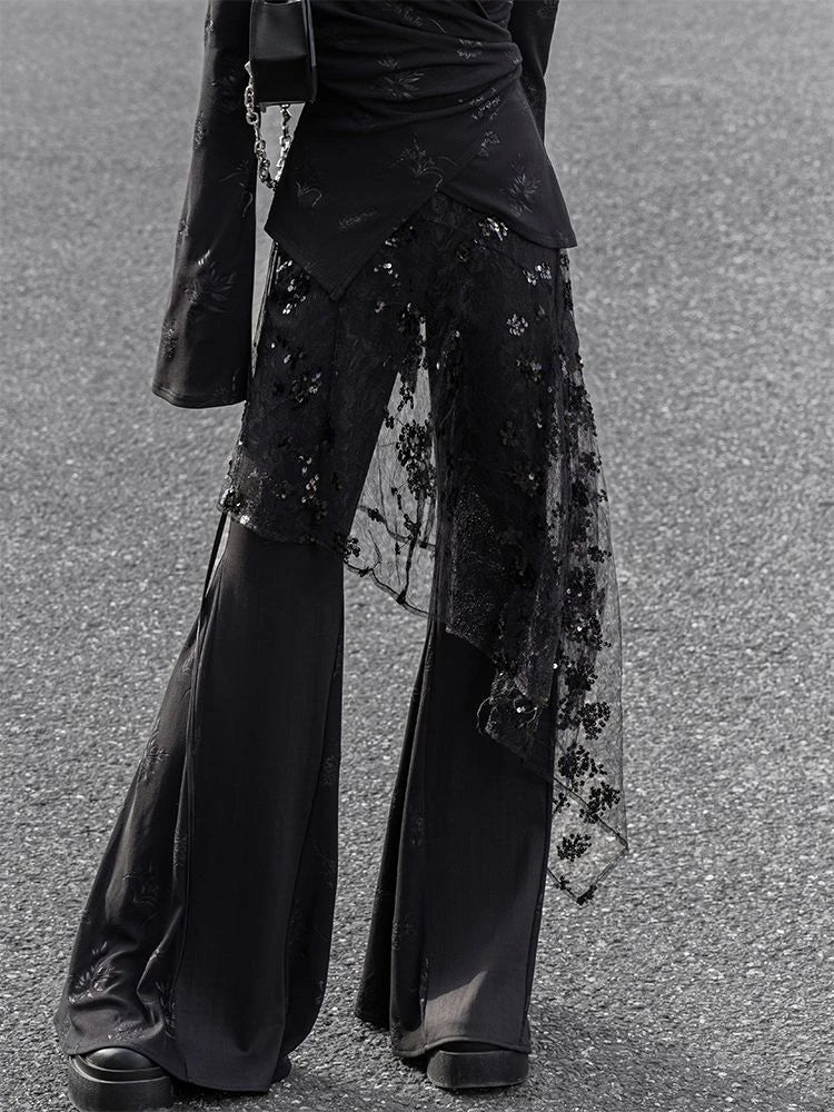 Harajuku Donne Fata Garza Glitter Gonne Vedere Attraverso La Fasciatura Irregolare Gonna Vintage Grunge Alla Moda Mujer Faldas Y2k Estetica