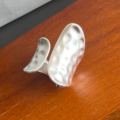 Anelli in argento sterling 925 per le donne Gioielleria raffinata geometrica Anello ampio scintillante regolabile per il regalo di compleanno della festa