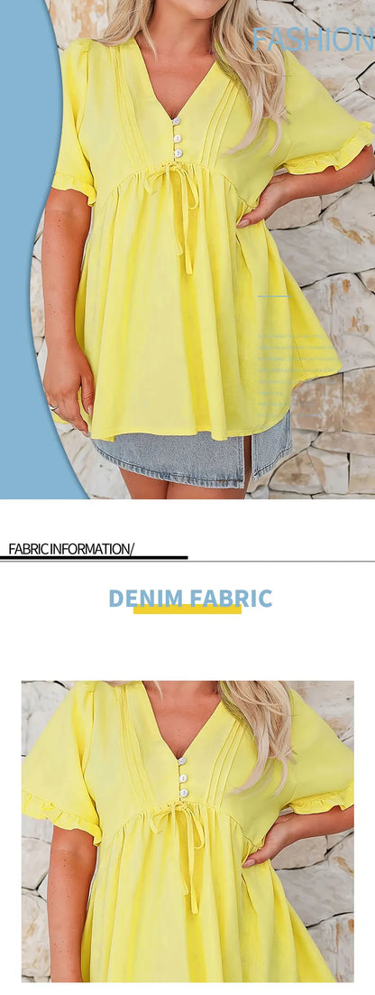 Camicia da donna taglie forti camicia estiva chic ed elegante camicia casual da donna alla moda