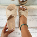 Pantofole da donna estive Tendenza Moda Sandali di paglia Pantofole da spiaggia per interni ed esterni Scarpe basse casual Presentazioni aziende produttrici giochi Zapatos De Mujer