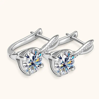 Taoyu D2.0CT Moissanite Drop Hie Orecchini in vero argento da donna Cerchi placcati in oro Orecchino infinito Gioielli da sposa certificati