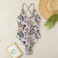 2025 New Sexy Printed Cross Slimming One-Piece Swimsuit Women's Bikini Swimwear Integrated Design for Active Lifestyle
