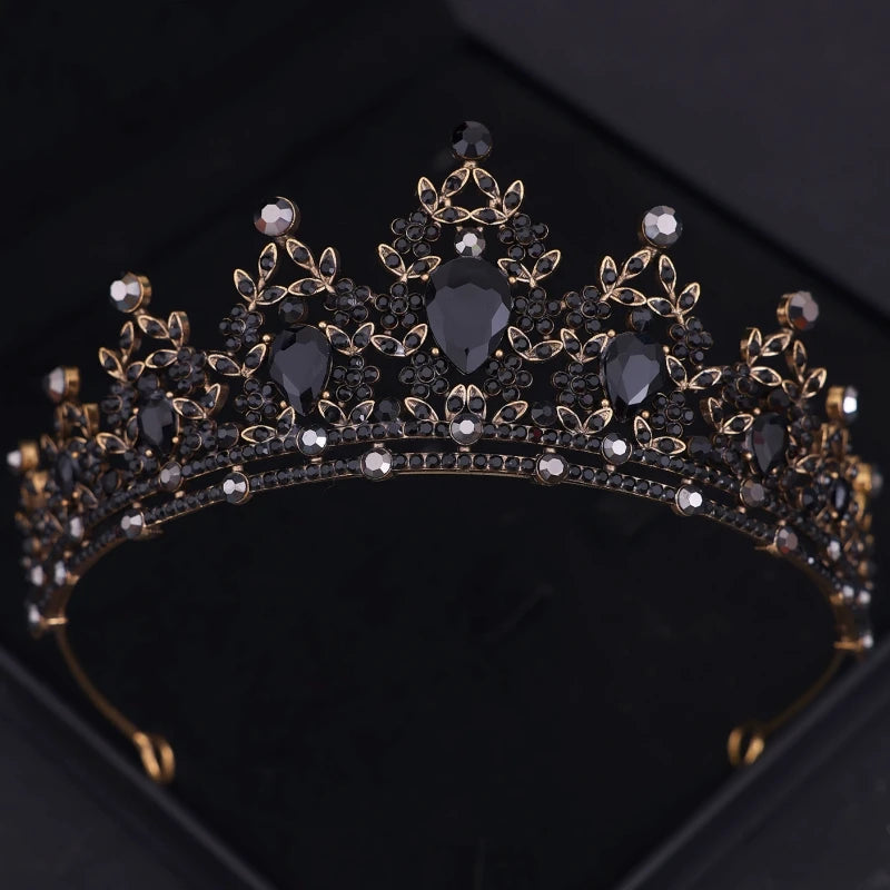 Diademi e corone di cristallo barocchi Festa con strass Prom Diadema Fascia da sposa Accessori per capelli da sposa Gioielli Corona Tiara Regalo