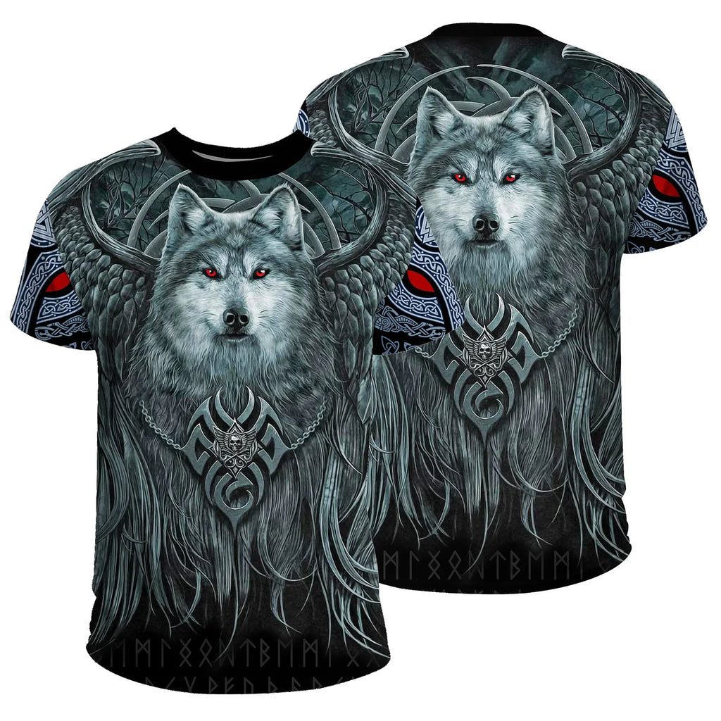 L'ultimo simbolo vichingo 3D stampato abbigliamento oversize estivo manica corta da uomo da strada comoda maglietta Hip Hop Harajuku Top