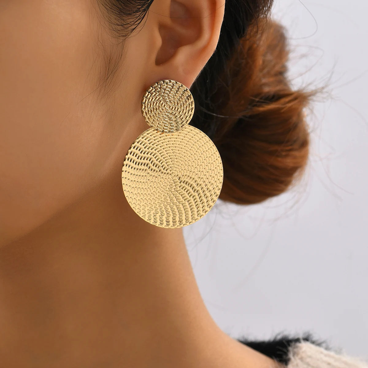 Aretes De Mujer Orecchini rotondi in metallo geometrico alla moda della Boemia per gioielli da sposa di moda da donna