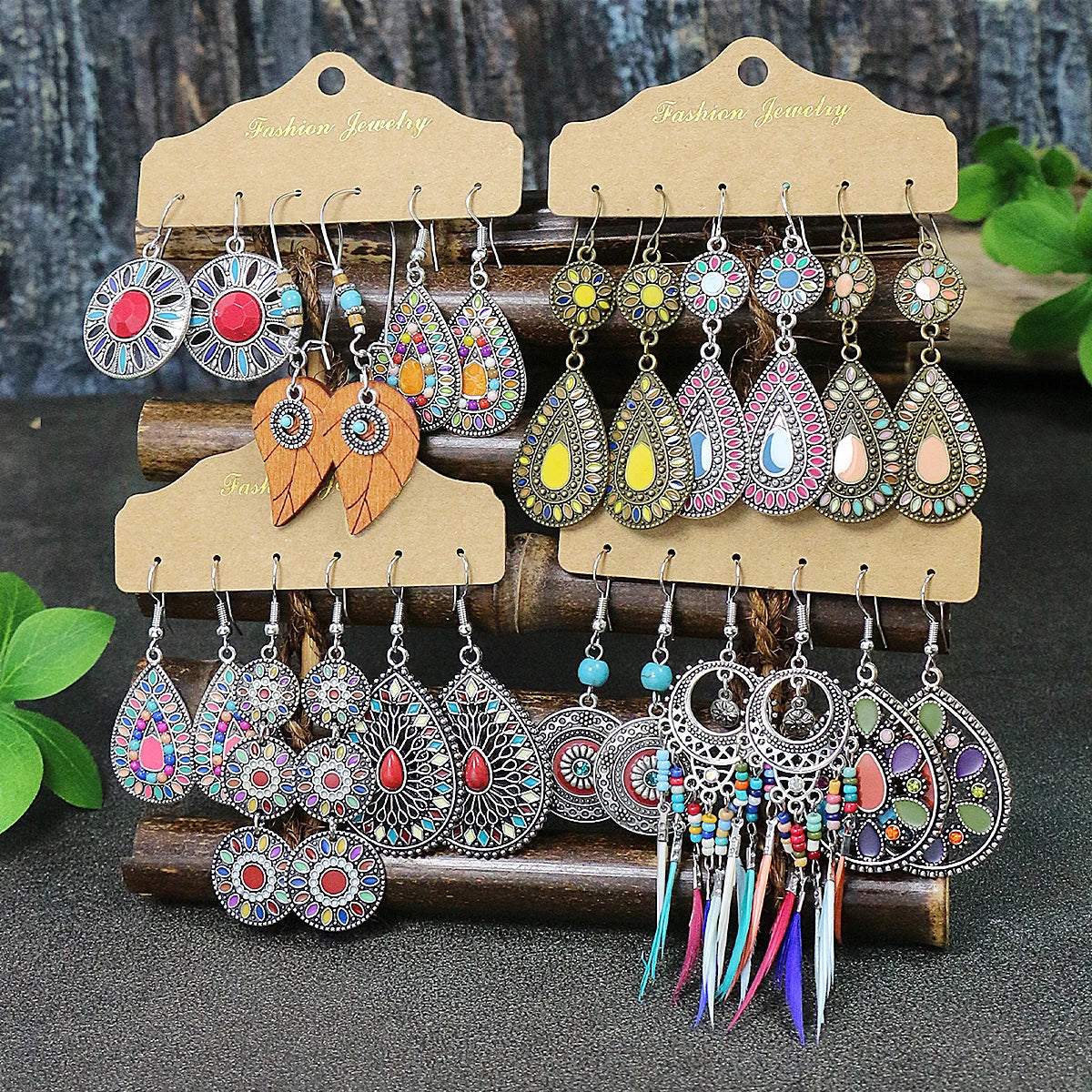 Orecchini da donna multi-stile stile Boho Forma geometrica Ciondola i gioielli dell'orecchio abbinano vari regali per decorazioni per feste