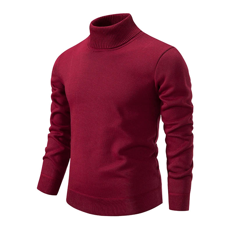 Nuovo maglione dolcevita invernale maglioni pullover casual da uomo spessi maglioni dolcevita sottili caldi di qualità tinta unita pullover da uomo