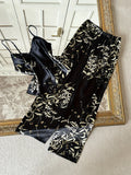 Nuovo Set Pigiama da Donna con Stampa Ciliegie, Senza Maniche, Scollo a V, Sexy, Moda 2 Pezzi, Abbigliamento da Casa per Estate e Primavera