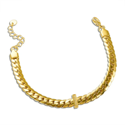 Bracciale a catena con ciondolo a forma di cuore o rotondo in acciaio inossidabile