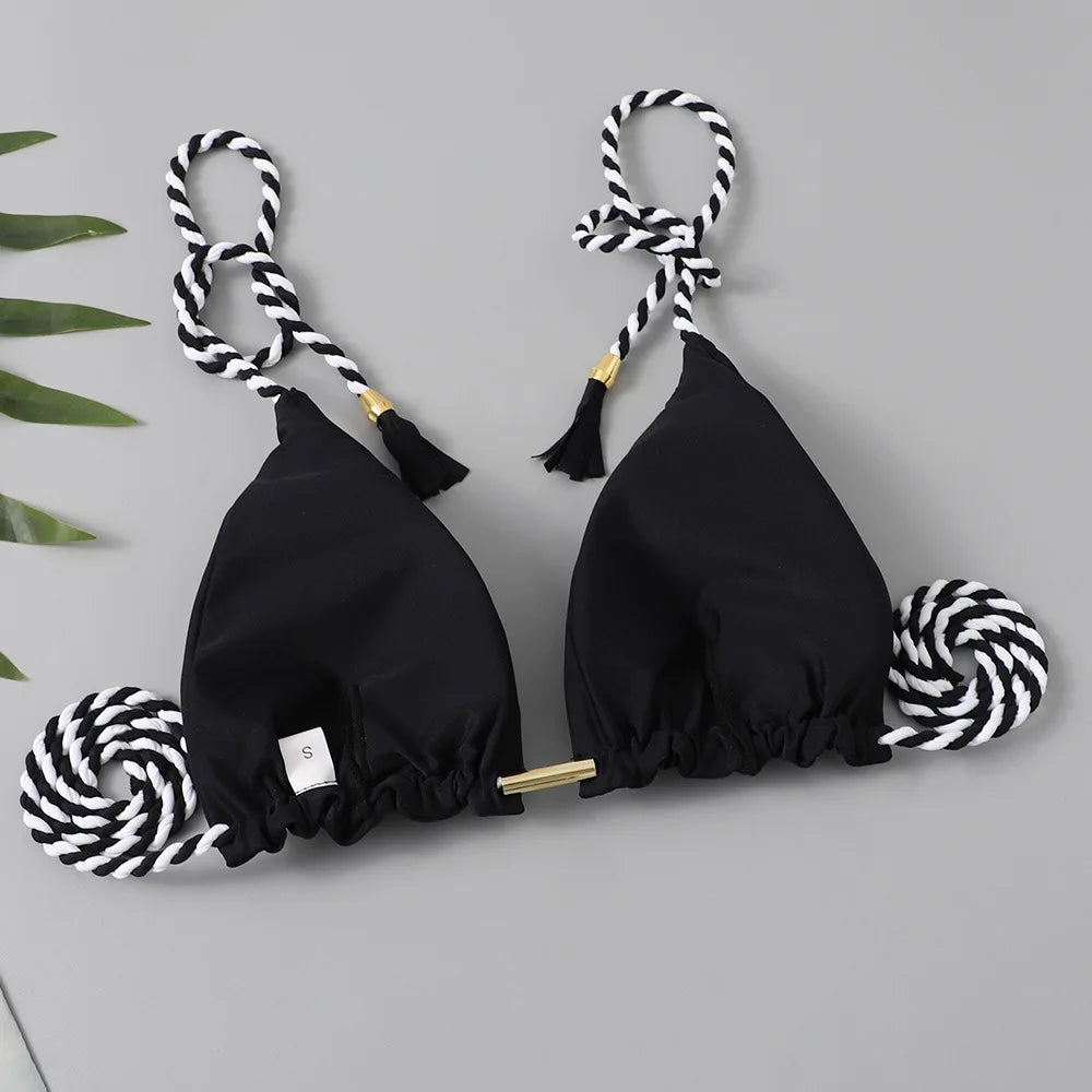Costume da bagno donna bikini set bikini sexy con coulisse costumi da bagno leopardo due pezzi costume da bagno costume da bagno bikini con lacci biquinis